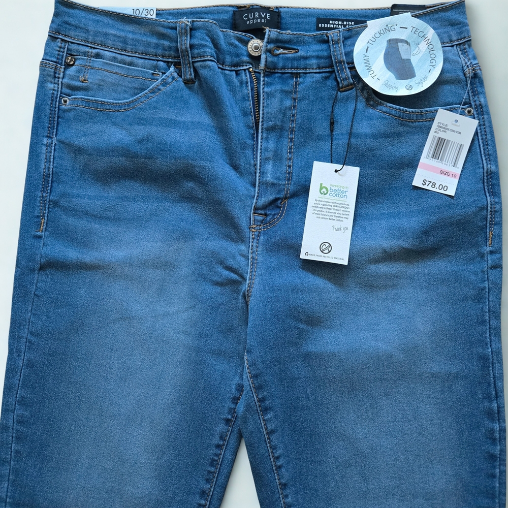 Curve Appeal Women's Skinny Jeans in Blue